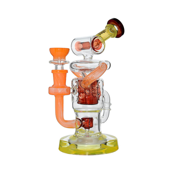 HONEYCOMB TWISTED RECYCLER GLASS RIG