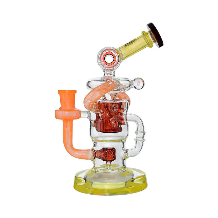 HONEYCOMB TWISTED RECYCLER GLASS RIG
