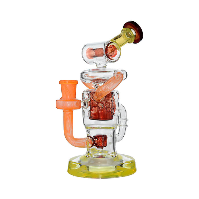 HONEYCOMB TWISTED RECYCLER GLASS RIG