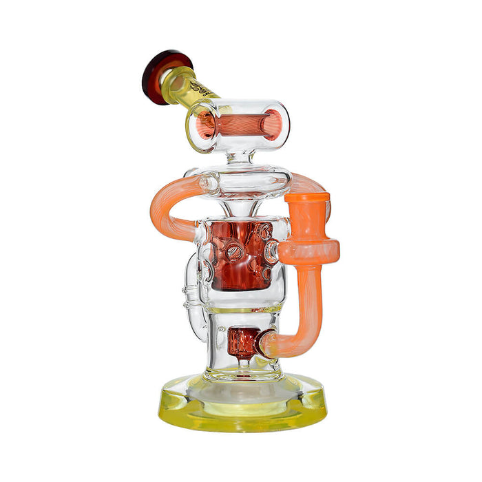 HONEYCOMB TWISTED RECYCLER GLASS RIG