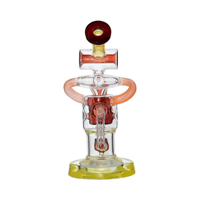 HONEYCOMB TWISTED RECYCLER GLASS RIG