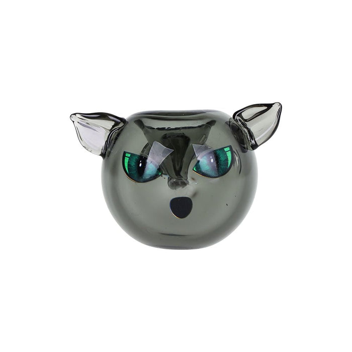 3CT BUNDLE - Pulsar Black Cat Glass Hand Pipe - 5"