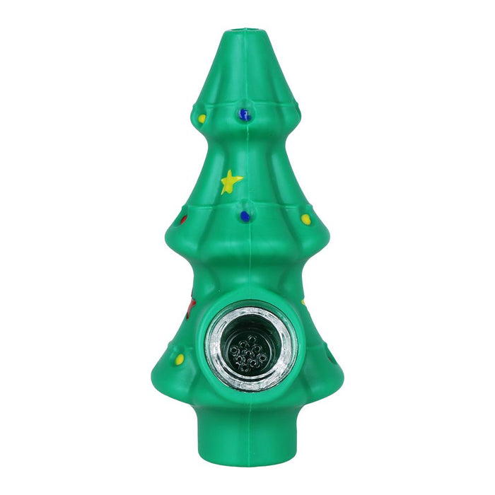 5CT BUNDLE - Christmas Tree Silicone Hand Pipe - 4.9"