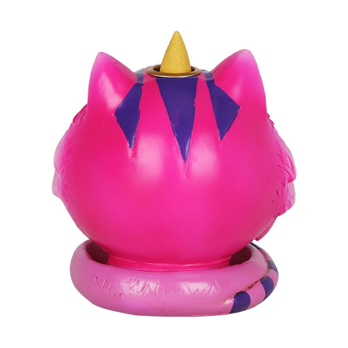 Grinning Cheshire Cat Backflow Polyresin Incense Burner - 4.25" x 4.5"