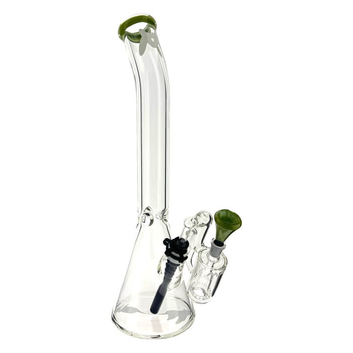 18" x 9mm color top beaker Bong bent neck + Ash Catcher Combo