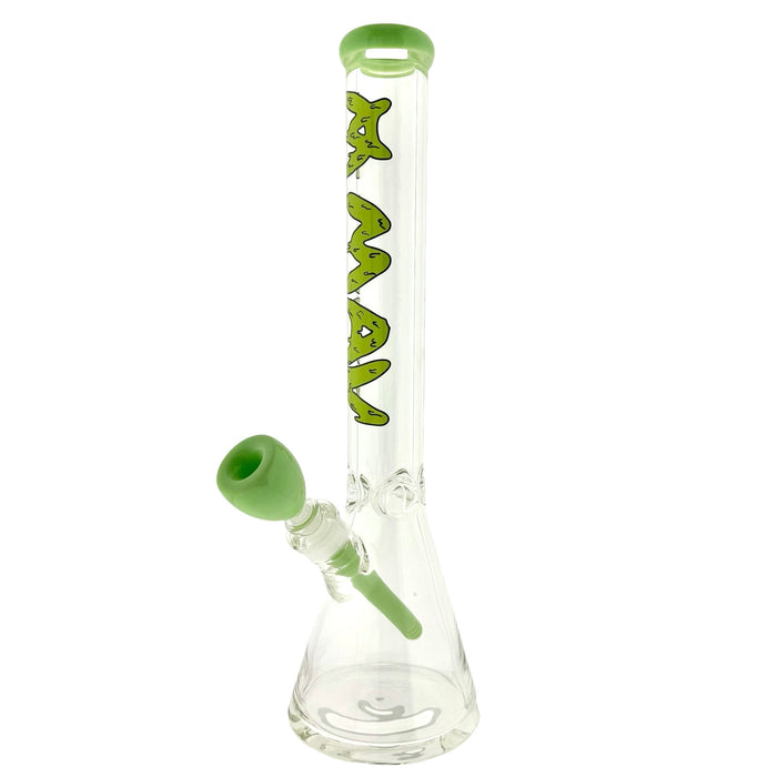 THE SLIMER 9mm 18" thick slime colored beaker bong+ matching stem and bowl