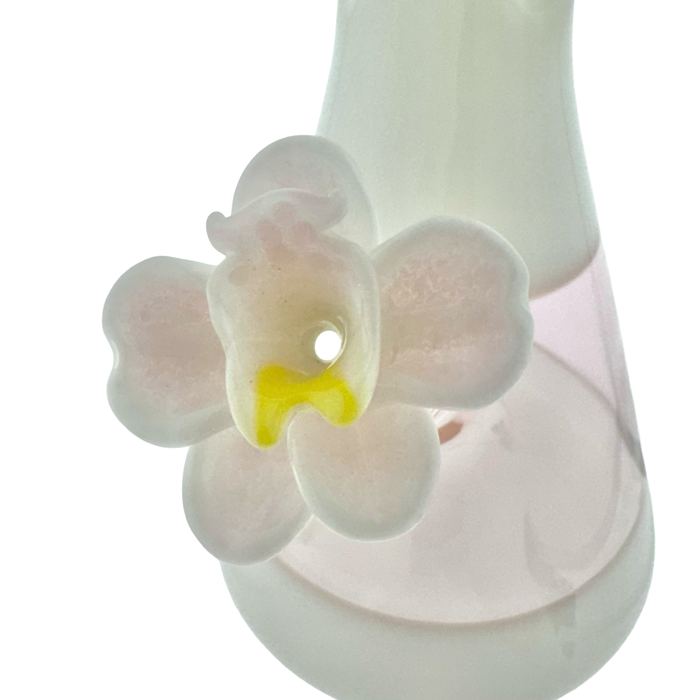 THE CHERRY 18" 50/5mm beaker bong with a matching orchid flower bowl by empire glassworks
