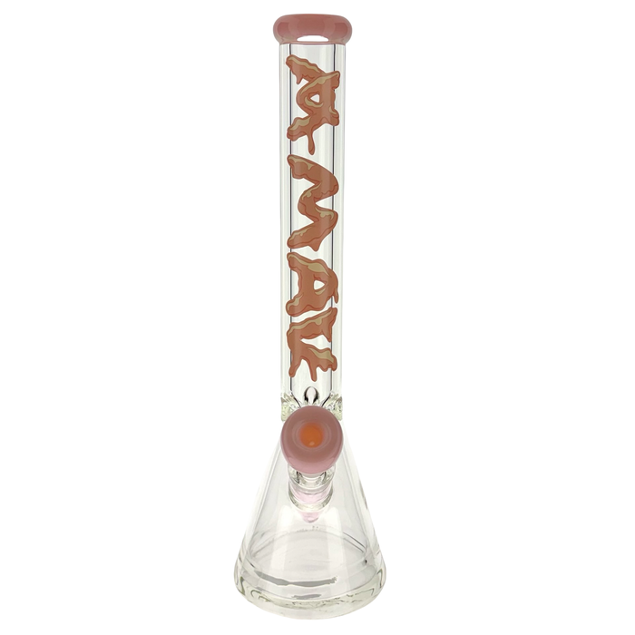 THE GUMGUM 9mm 18" thick pink top colored beaker bong+ matching stem and bowl