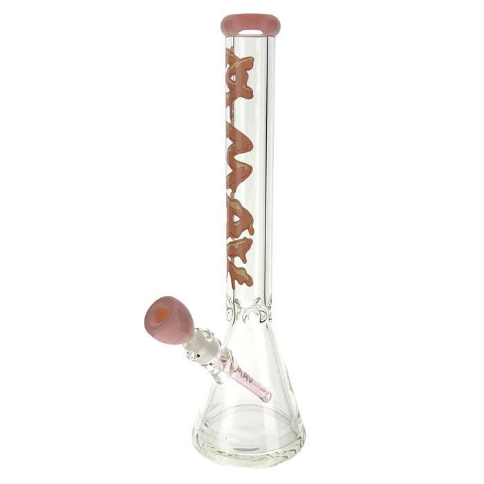 THE GUMGUM 9mm 18" thick pink top colored beaker bong+ matching stem and bowl