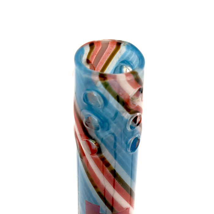 5" Lucky Goat swirly 12 hole Reversal Downstem - Blue
