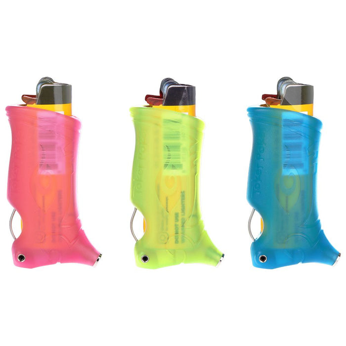 25CT DISPLAY - Toker Poker Lighter Sleeve - Glow In The Dark / Assorted Colors