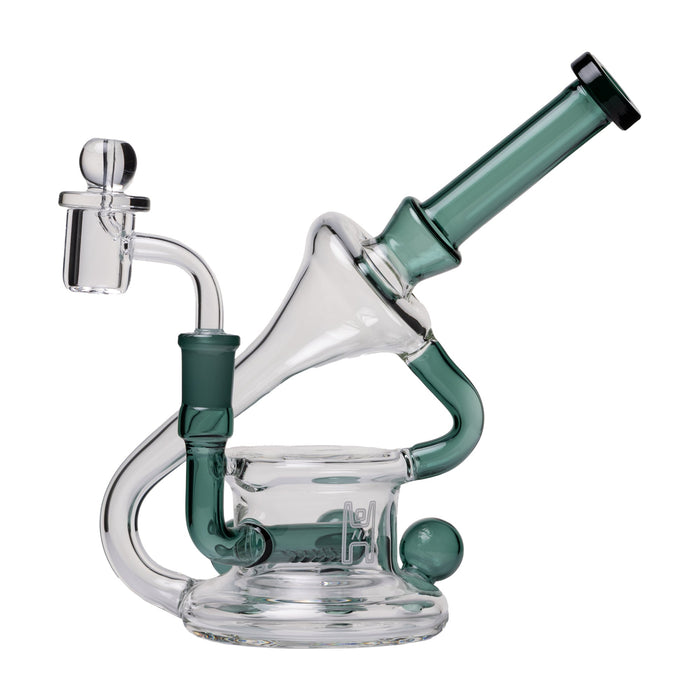 Human Grade 7.5" Recycler 45 (Triple Marble) Glass Rig Water Pipe