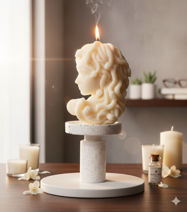 Large Medusa Candle — Myth Meets Modern Art