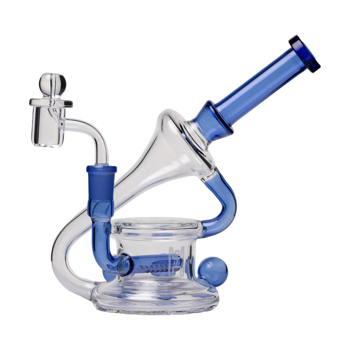 Human Grade 7.5" Recycler 45 (Triple Marble) Glass Rig Water Pipe