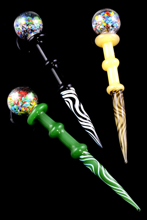 (Assorted Colors) Crystal Ball Glass Dab Tool – 5.5″