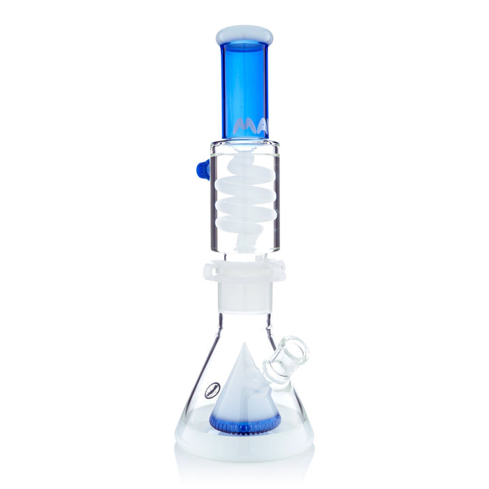 Blue and White Slitted Pyramid Beaker Freezable Coil System