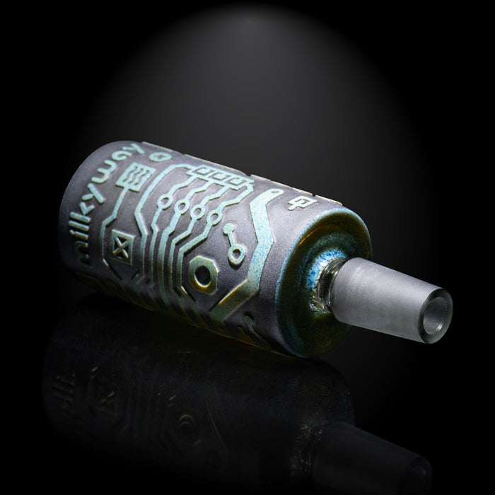 Shadow Art 4" Smoke and Silver Frit Long Bowl