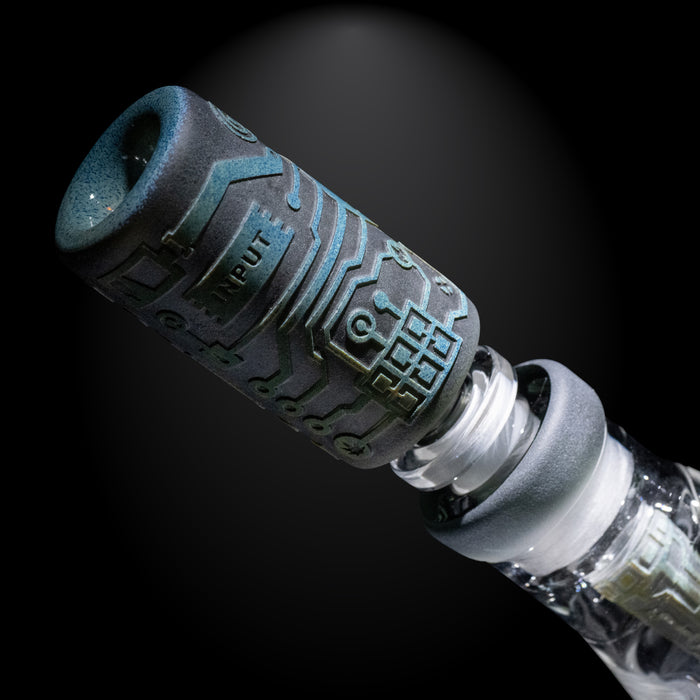 Shadow Art 4" Smoke and Silver Frit Long Bowl