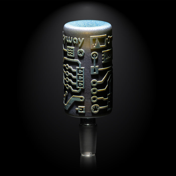 Shadow Art 4" Smoke and Silver Frit Long Bowl