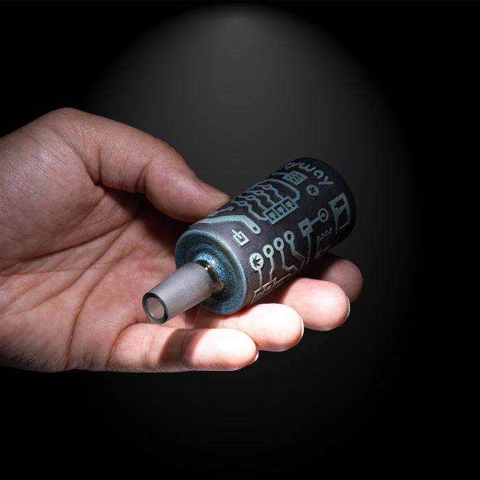 Shadow Art 4" Smoke and Silver Frit Long Bowl