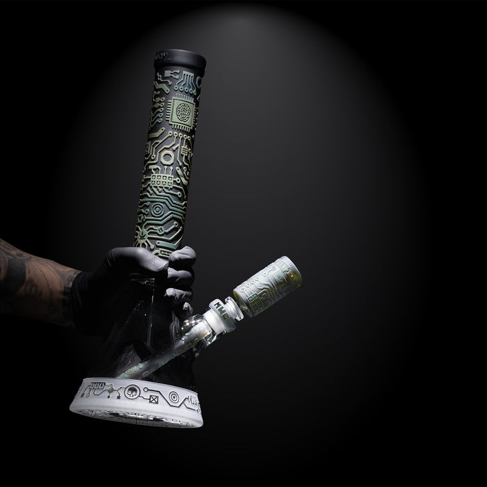 Shadow Art 4" Smoke and Silver Frit Long Bowl