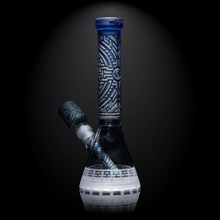 Light Blue Frit Oxidate 11" Glass Beaker Bong