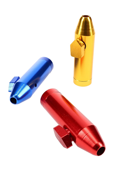 Metal Bullet Snuff Vial “Pocket Rocket” – 2″ – Assorted Colors