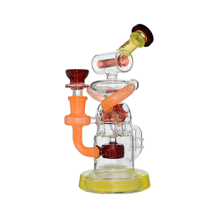 Calibear Multi-Chamber Recycler Dab Rig | 8" Borosilicate Glass Rig with Looping Recycler Pathways