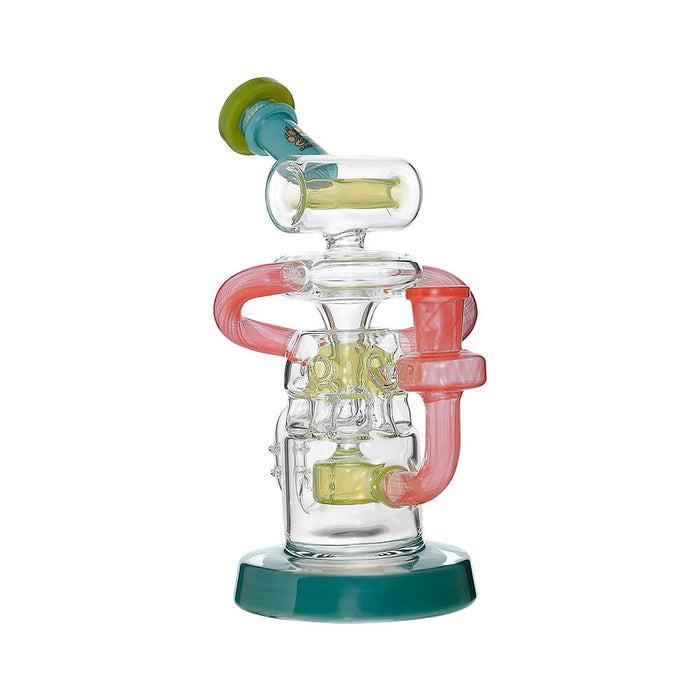 Calibear Multi-Chamber Recycler Dab Rig | 8" Borosilicate Glass Rig with Looping Recycler Pathways