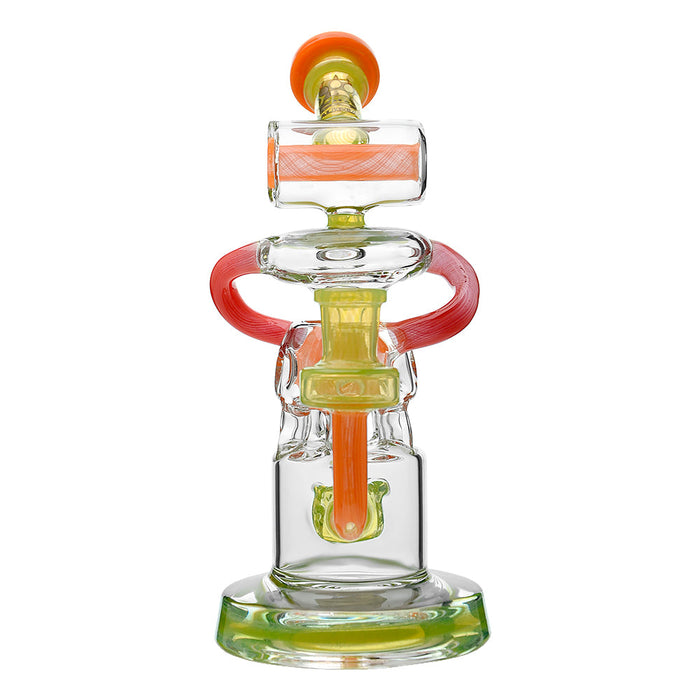 Calibear Multi-Chamber Recycler Dab Rig | 8" Borosilicate Glass Rig with Looping Recycler Pathways