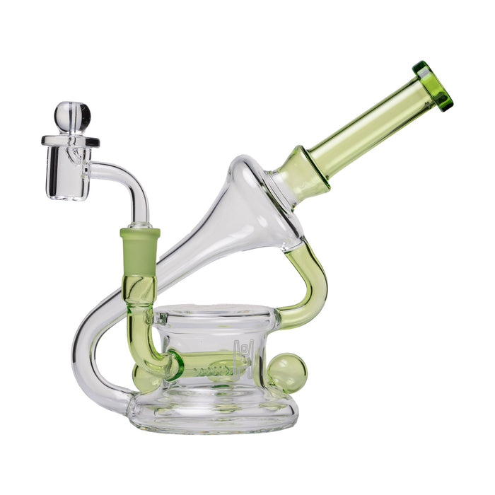 Human Grade 7.5" Recycler 45 (Triple Marble) Glass Rig Water Pipe
