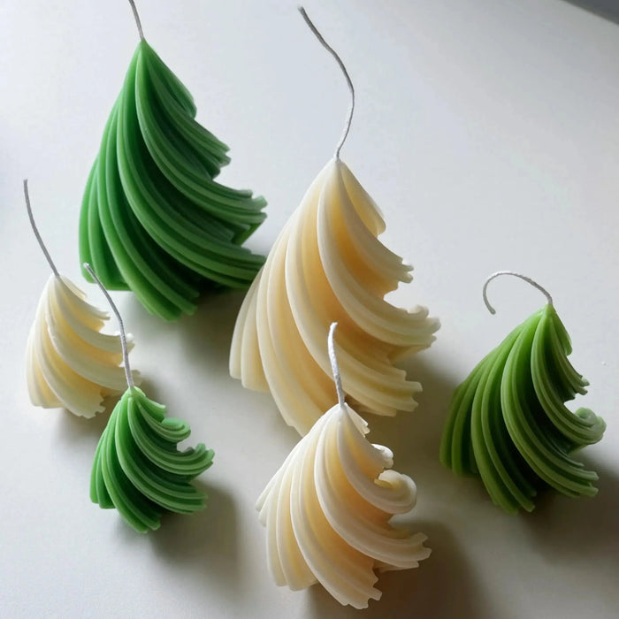 Swirling Christmas Tree Candles