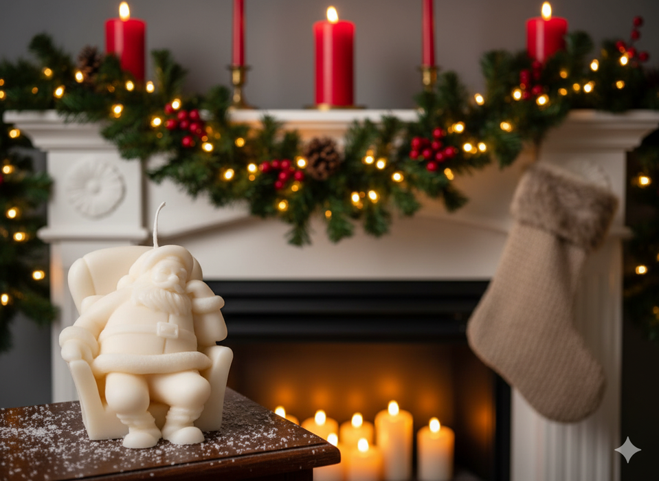 Napping Santa Candles for a Cozy Holiday Atmosphere