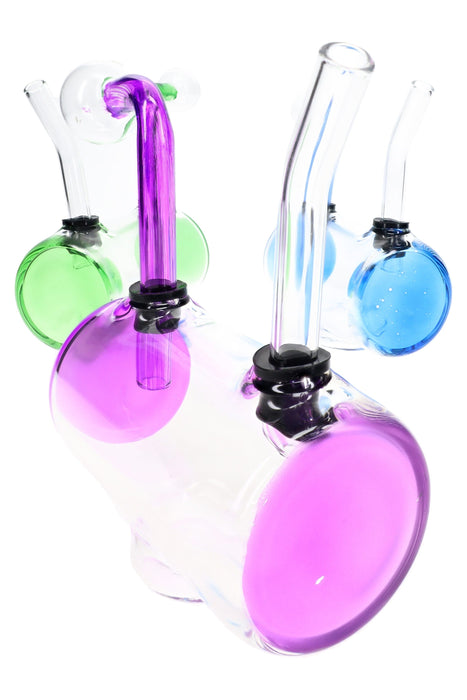 Barrel Glass Oil Burner Rig “Round Trip” – 4.5″ – Assorted Colors – US-Made