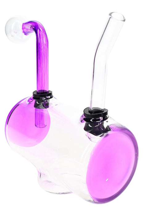 Barrel Glass Oil Burner Rig “Round Trip” – 4.5″ – Assorted Colors – US-Made