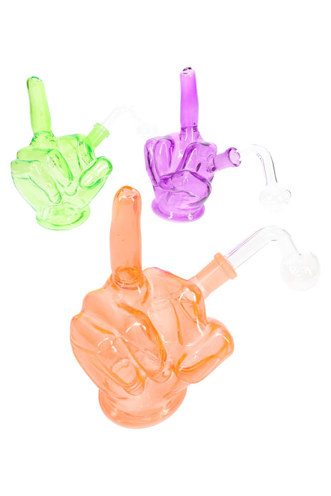 GoG Middle Finger Oil Burner Rig “Zero Chill” – 6½″ – Assorted Colors