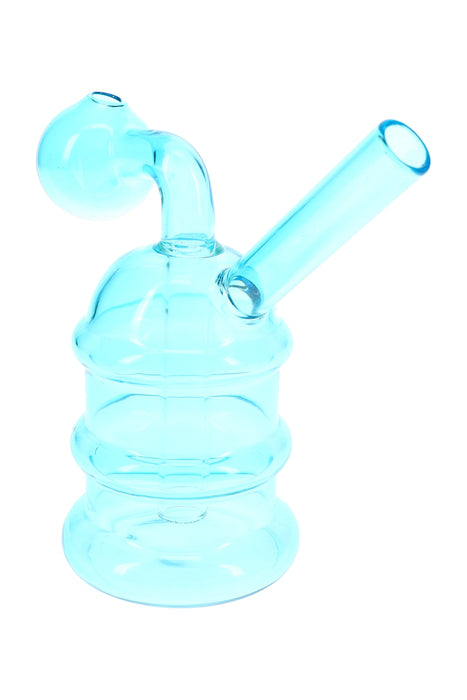 Ridged Glass Oil Burner Rig “Candy Coil” – 4½″ – Assorted Colors