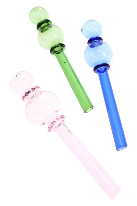 Double Glass Oil Burner Pipe “Twin Tint” – 6″ – Assorted Colors – US-Made
