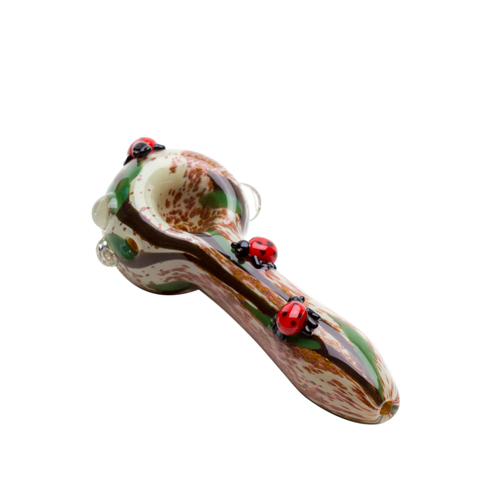 Empire Glassworks “Lady Bugs” Glass Hand Pipe – 4½″ – US-Made