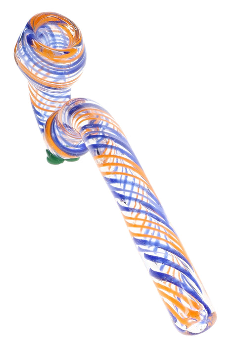 Swirl Ribbon Sherlock Glass Pipe “Ribbon Wizard” – 8″ – Assorted Colors