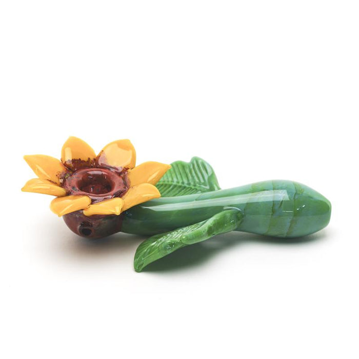 Empire Glassworks “Sunflower” Glass Sherlock Pipe – 5½″ – US-Made