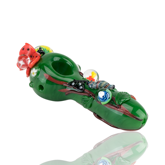 Empire Glassworks “Garden Critters” Glass Hand Pipe – 4½″ – US-Made