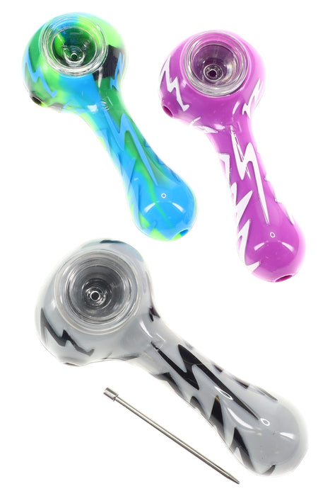 Eyce ORAFLEX 4″ Silicone Spoon – Glass Bowl & Poker