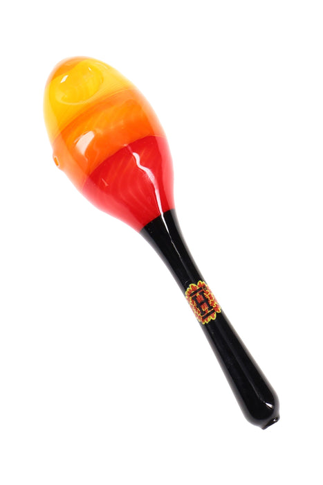 Hemper Dia De Los Muertos Maraca Glass Hand Pipe – 6″