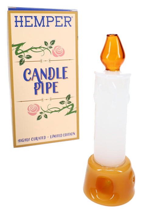 Hemper Tea Party Candle Glass Hand Pipe – 5.5″