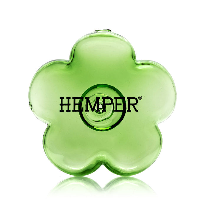 Hemper Groovy Green Flower Glass Hand Pipe – 3.5″