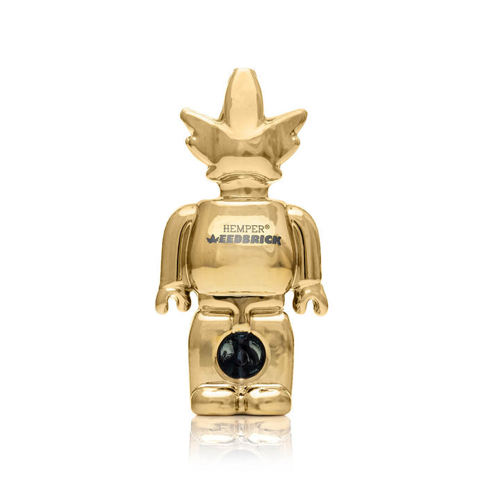 Hemper Weedbrick Mirror-Gold Glass Hand Pipe