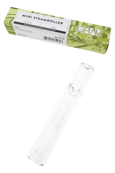GRAV Clear Glass Mini Steamroller – 4.5″
