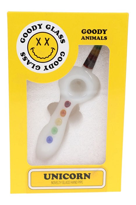 Goody Glass Unicorn Glass Hand Pipe – 5″