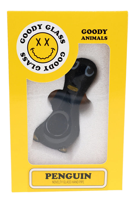 Goody Glass Penguin Glass Hand Pipe – 4″